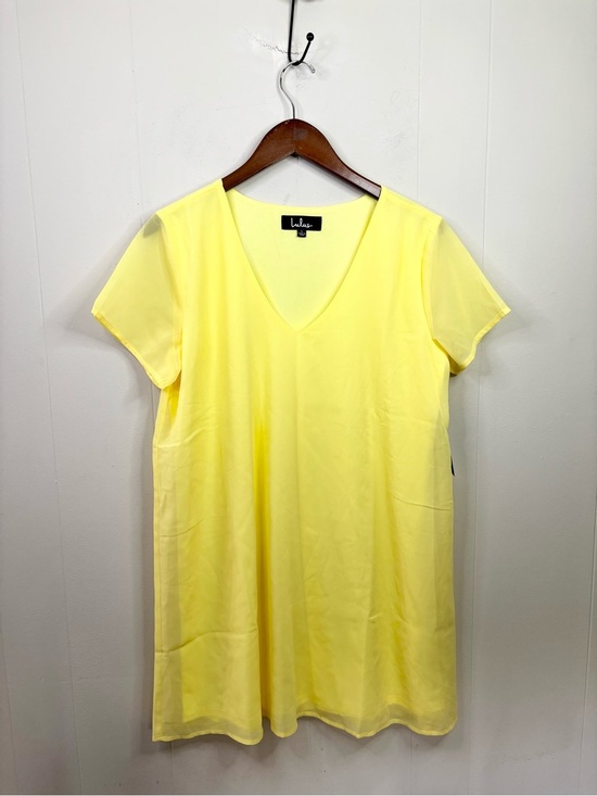 Lulus Dresses & Skirts - Lulus short-sleeve V-neck mini dress yellow size L new bright vibrant spring
